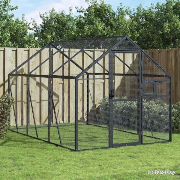 Voli�re anthracite 1,79x3x1,85 m aluminium