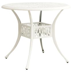 Table de jardin Blanc 90x90x74 cm Aluminium coul&eacute;