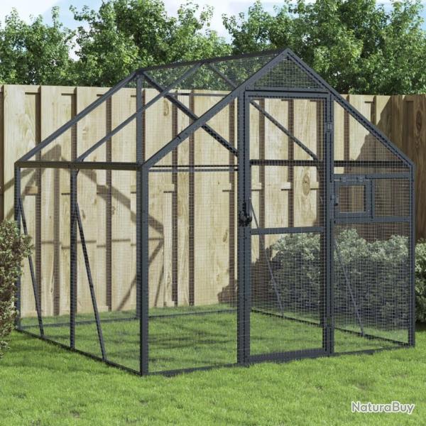 Voli�re anthracite 1,79x2x1,85 m aluminium