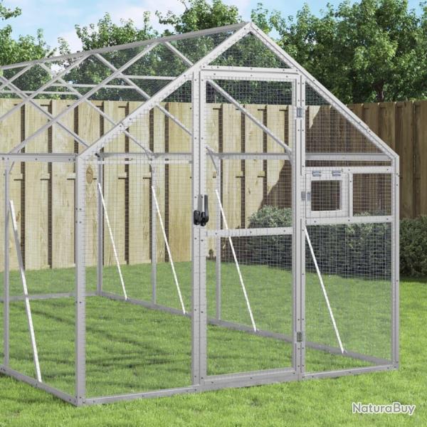 Voli�re argent� 1,79x4x1,85 m aluminium