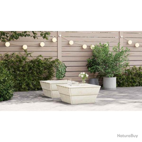 Tables de jardin 2 pcs 60x60x30 cm Bois d'�pic�a impr�gn�