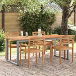 Table de Jardin Gris 200 x 90 x 75 cm Bois d'Acacia Massif