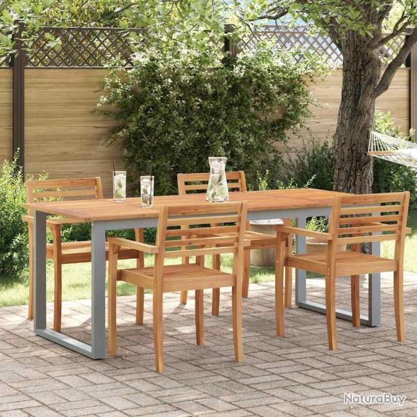 Table de Jardin Gris 200 x 90 x 75 cm Bois d'Acacia Massif