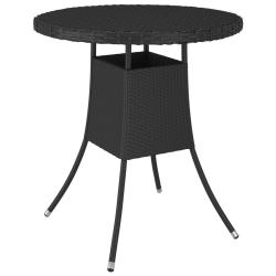 Table de jardin Noir 70x70x73 cm R&eacute;sine tress&eacute;e