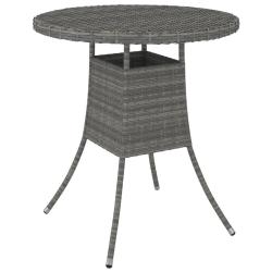 Table de jardin Gris 70x70x73 cm R&eacute;sine tress&eacute;e