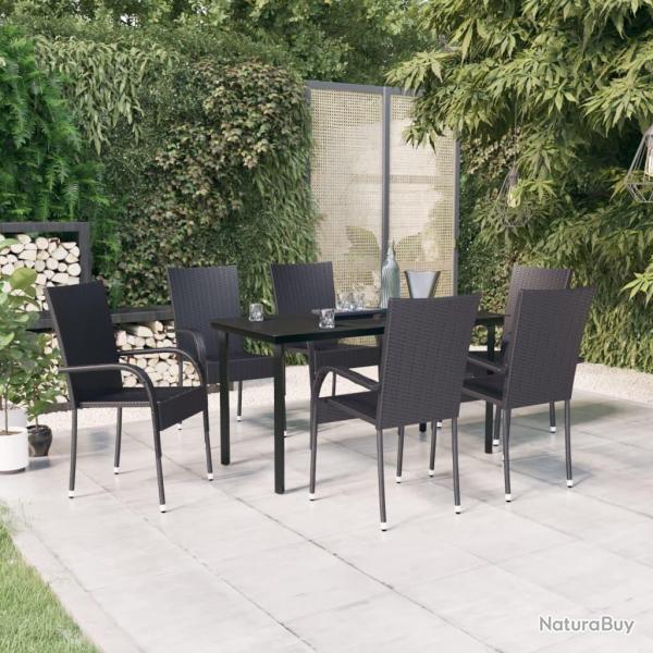 Ensemble � manger de jardin 7 pcs Noir