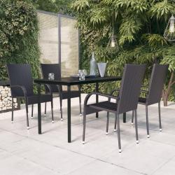 Ensemble &agrave; manger de jardin 5 pcs Noir