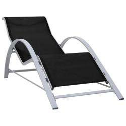 Chaise longue textil&egrave;ne et aluminium noir
