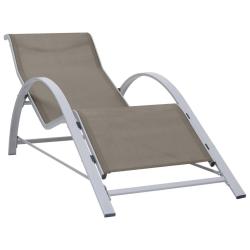 Chaise longue textil&egrave;ne et aluminium taupe
