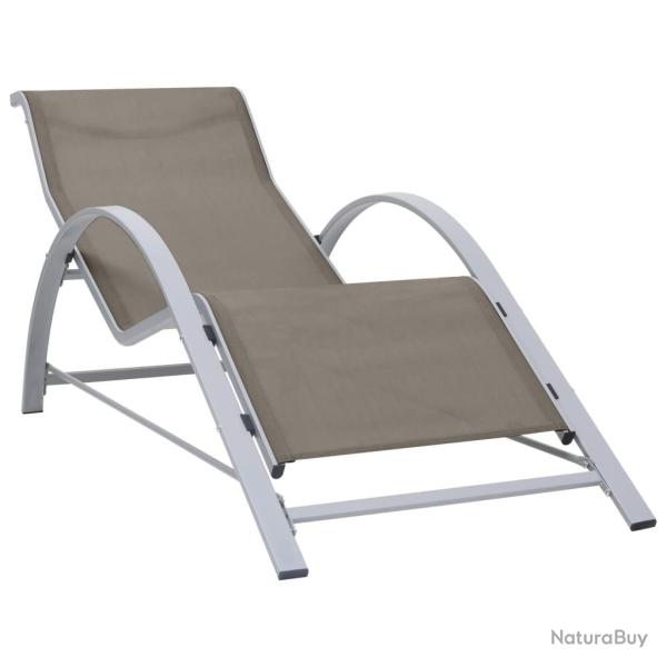 Chaise longue textil�ne et aluminium taupe