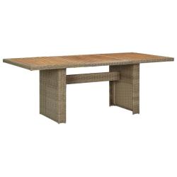 Table &agrave; manger de jardin Marron 200x100x74 cm R&eacute;sine tress&eacute;e