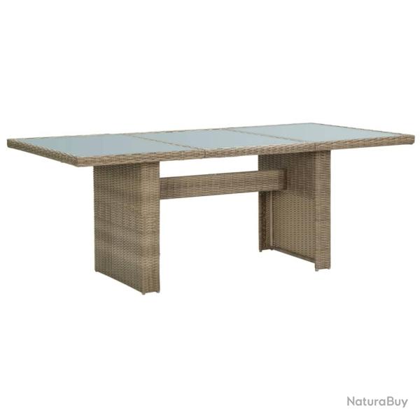Table � manger Marron 200x100x74 cm Verre et r�sine tress�e