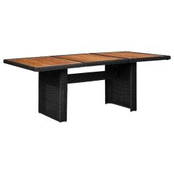 Table &agrave; manger de jardin Noir 200x100x74 cm R&eacute;sine tress&eacute;e