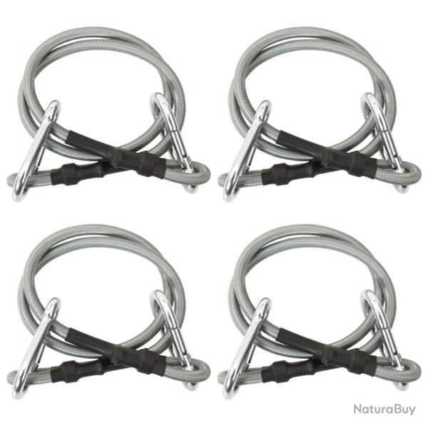 Cordes avec mousqueton 4 pcs Caoutchouc