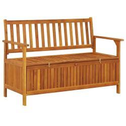 Banc de rangement de jardin 120 cm bois d'acacia solide