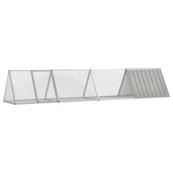 Cage pour lapin Gris 403,5x80,5x71 cm Acier galvanis&eacute;