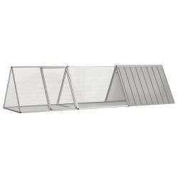 Cage &agrave; lapin grise 302,5 x 80,5 x 71 cm en acier galvanis&eacute;
