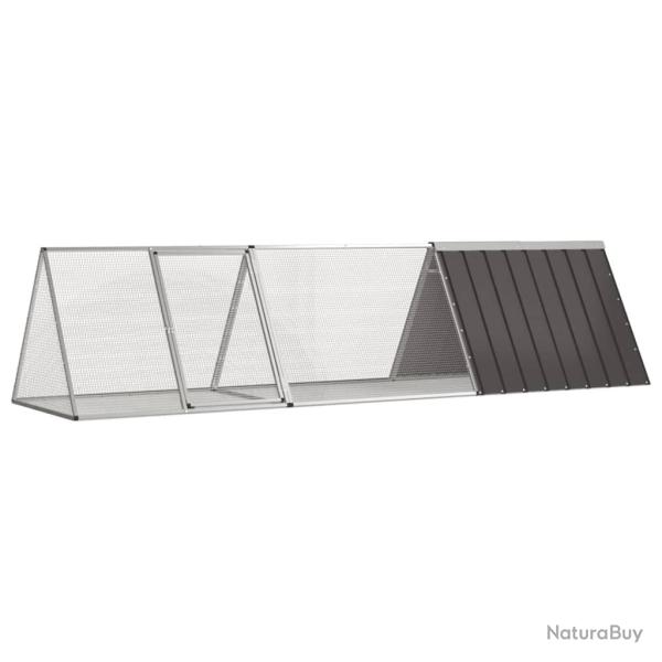 Cage � lapins Anthracite 302,5 x 80,5 x 71 cm Acier galvanis�