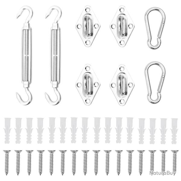 Jeu d'accessoires de voile d'ombrage 8 pcs Acier inoxydable