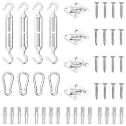 Jeu d'accessoires de voile d'ombrage 12 pcs Acier inoxydable