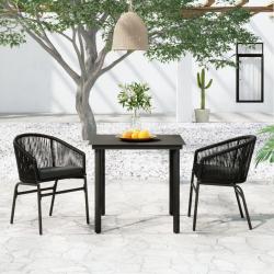 Ensemble &agrave; manger de jardin 3 pcs Noir
