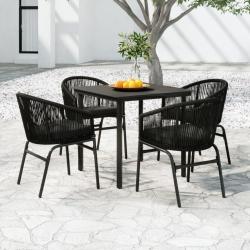 Ensemble &agrave; manger de jardin 5 pcs Noir