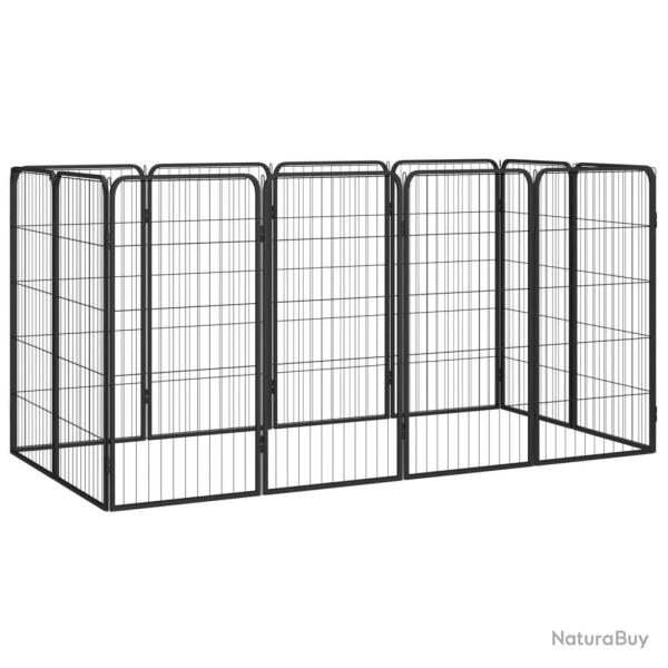 Parc pour chien 12panneaux Noir 50x100cm Acier enduit de poudre