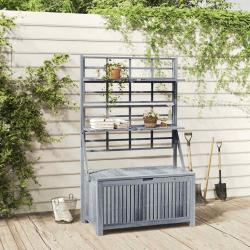 Bo&icirc;te de rangement avec treillis Gris 99x55x160cm Acacia solide