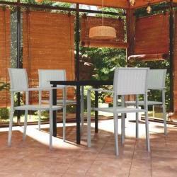 Ensemble &agrave; manger de jardin 5 pcs Blanc