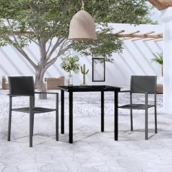Ensemble &agrave; manger de jardin 3 pcs Noir