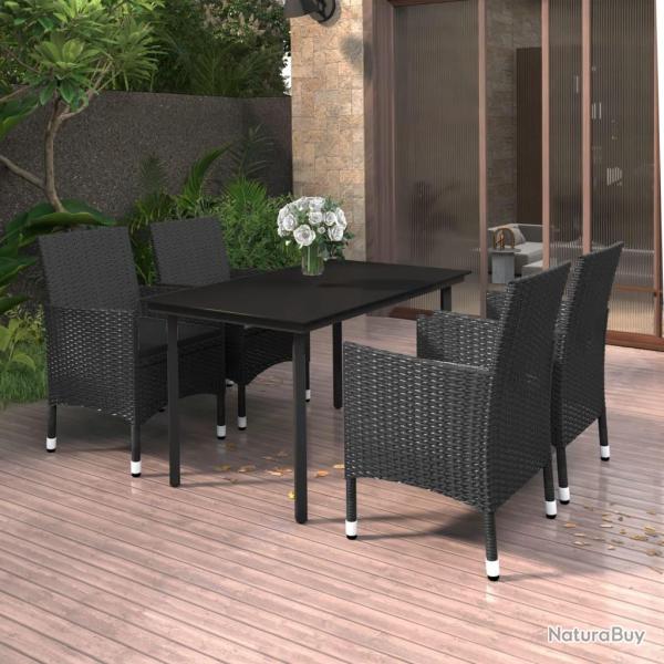 Ensemble � manger de jardin coussins 5 pcs R�sine tress�e Verre