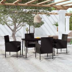 Ensemble &agrave; manger de jardin 5 pcs Noir