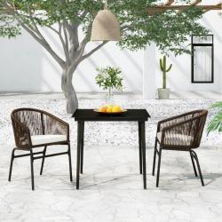 Ensemble &agrave; manger de jardin 3 pcs Marron