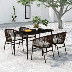 Ensemble &agrave; manger de jardin 5 pcs Marron
