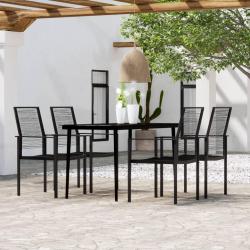 Ensemble &agrave; manger de jardin 5 pcs Noir
