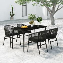 Ensemble &agrave; manger de jardin 5 pcs Noir