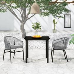 Ensemble &agrave; manger de jardin 3 pcs Gris