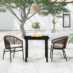 Ensemble &agrave; manger de jardin 3 pcs Marron