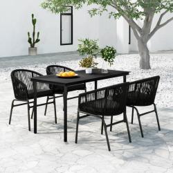 Ensemble &agrave; manger de jardin 5 pcs Noir