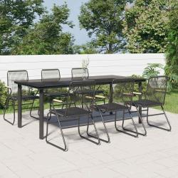 Ensemble &agrave; manger de jardin 7 pcs Noir Rotin PVC
