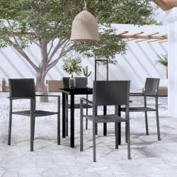 Ensemble &agrave; manger de jardin 5 pcs Noir