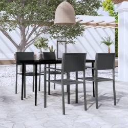Ensemble &agrave; manger de jardin 5 pcs Noir