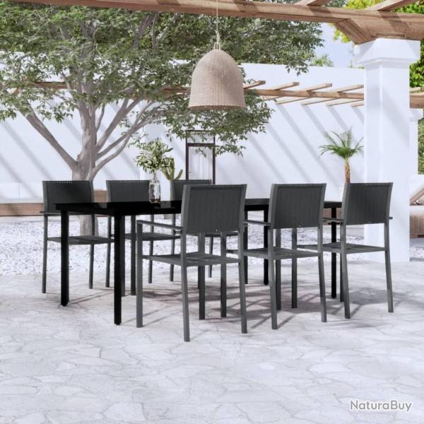 Ensemble � manger de jardin 7 pcs Noir