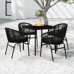 Ensemble &agrave; manger de jardin 5 pcs Noir