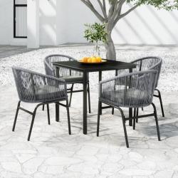Ensemble &agrave; manger de jardin 5 pcs Gris