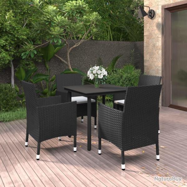 Ensemble � manger de jardin coussins 5 pcs R�sine tress�e Verre