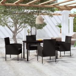 Ensemble &agrave; manger de jardin 5 pcs Noir
