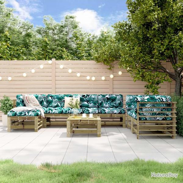 Salon de jardin 8 pcs bois de pin impr�gn�