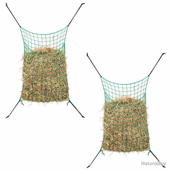 Filets � foin 2 pcs rectangulaire vert 200x120 cm PP