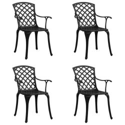 Chaises de jardin lot de 4 Aluminium coul&eacute; Noir